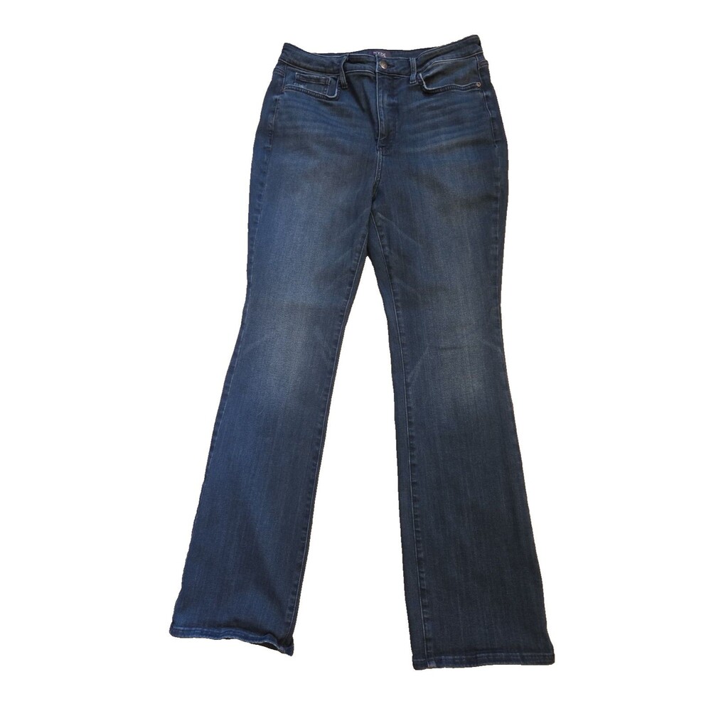 NYDJ Billie Mini Bootcut Jeans Women's 12 Dark Wash Denim Stretch Lift Tuck Tech
